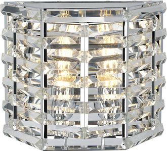 Loops Twin Wall Light Sconce Highly Polished Nickel Finish LED E27 60W Bulb