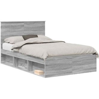 vidaXL Estructura De Cama Con Cabecera Gris Sonoma 120 X 200 Cm Vidaxl