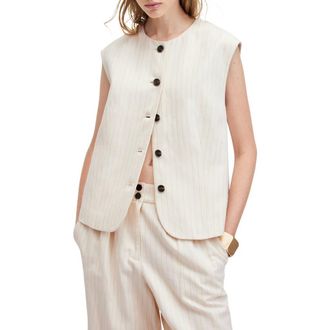 AllSaints Payton Pinstripe Vest in Ivory White at Nordstrom Rack, Size 12