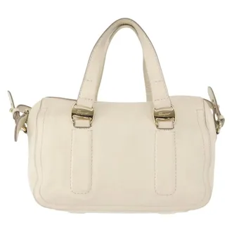 Ferragamo Vala Leather White Leather Handbag (Pre-Owned)