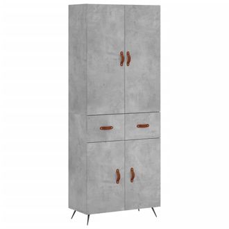 vidaXL Vidaxl - Aparador Alto Madera Contrachapada Gris Hormig&oacute;n 69,5x34x180 Cm