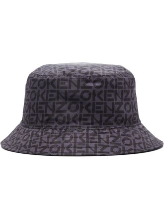 Kenzo logo-print bucket hat - Black