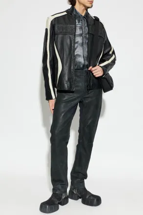 Diesel Leather Trousers P-VYLL-DMBI, Mens, Black