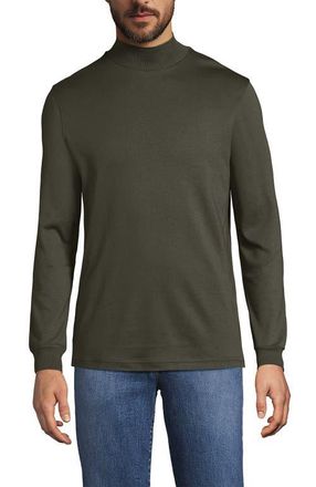 Lands End Cotton Supima Mock Turtleneck in Forest Moss at Nordstrom, Size Xx-Large