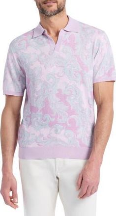 Robert Graham Kirkstall Polo Sweater in Light Pink at Nordstrom Rack, Size Xx-Large