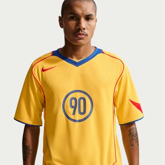 Nike Mens Total 90 Dri-FIT Short-Sleeve Soccer Top in Yellow | IM6309-719