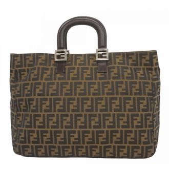 Fendi Brown Nylon Canvas Tote Bag (Pre-Owned)