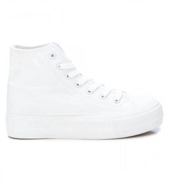 Xti Womens Canvas High-Top Sneakers In White