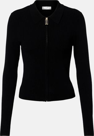 Victoria Beckham Mila ribbed-knit zip-up top