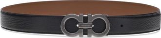 Ferragamo Black Gancini Reversible Belt