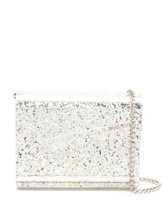 Jimmy Choo London Candy glitter-detailing clutch - women - Acrylic - OS - Silver