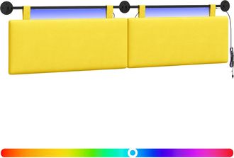 vidaXL Cabecero Colgante Amarillo Claro Tela De Pana Vidaxl
