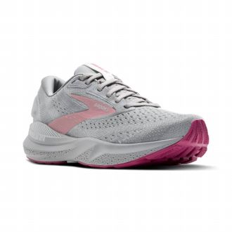 Brooks Womens Adrenaline 24 Running Shoes In Alloy/white/zephyr