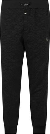 Philipp Plein Composed Jogger Pants Monogram - Heren - Sweatpants - Zwart - 2XL - Katoen - Broeken