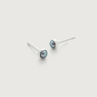 Monica Vinader Sterling Silver Mini Pearl Stud Earrings Pearl