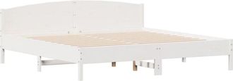vidaXL Bed Frame without Mattress White 200x200 cm Solid Wood Pine Vidaxl