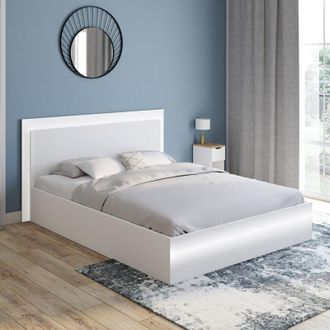 IDMarket Cama De Matrimonio Charlie 140 X 190 Cm Con Somier Y Led Blancos Integrados