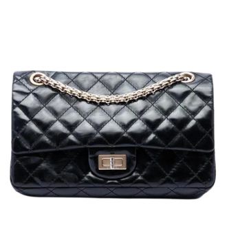 Chanel Pre-owned Leather chanel-bags - Dames - Pre-owned - Zwart - Maat: ONE Size Leer