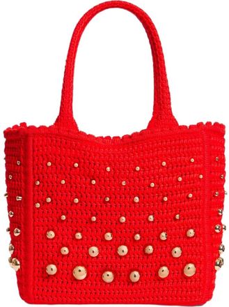 Sandro Studded crochet bag in Red at Nordstrom, Size Medium