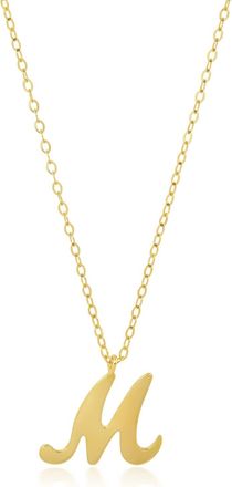 MAX + STONE 10k Solid Yellow or White Gold Dainty Script Initial Extendable Necklace