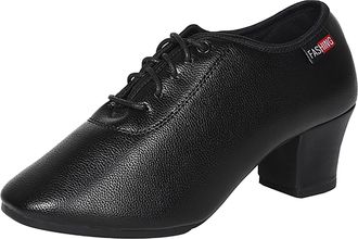 Generic Elegant Womens Casual Footwear with Soft Sole Secure Grip Square Heel Design Laced Closure Breathable Round Toe Comfortable Daily Walking Dance Shoes 