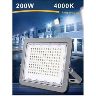 Trade Shop Trade Shop Traesio - Trade Shop - Faro Led 200w Ultra Slim Esterno Grigio Ip65 Luce 6500k 4000k 3000k Fs200w-g5