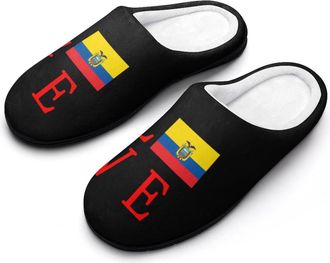 Generic Ecuador Lover Funny Womens Cotton Slippers Shoes Novelty Soft Non-Slip Sole Home Shoe
