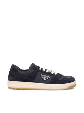 【送料&関税込】Prada Navy Blue Canvas Sneakers Prada triangle-logo Hemp Sneakers | Blue | FARFETCH