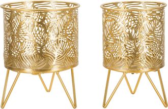 Dmora Vase Aitut, Ensemble De 2 Vases, Porte-vases Amovibles, Or