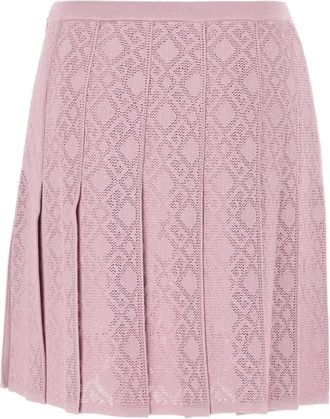 Givenchy Rokken, Dames, Roze, M, Polyester, Geplooide rok in monogram 72 jacquard