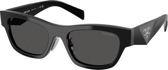 Prada PR B09SF Asian Fit 16K08Z Womens Sunglasses Black Size 53