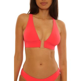 BECCA by Rebecca Virtue Color Code Halter Bikini Top in Caliente at Nordstrom, Size Medium