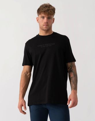 A|X Armani Exchange Mens Armani Exchange Tonal City Logo T-Shirt - Black/White MC09E - Black White Mce - Size: 38
