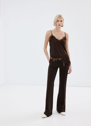 Mango Pantaloni flare vita media cioccolato - Donna - 38 - MANGO