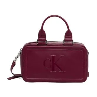 Calvin Klein Handbags, female, Purple, Size: ONE SIZE Bold CK Bauletto Crossbody