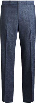 Etro jacquard wool trousers - Blue