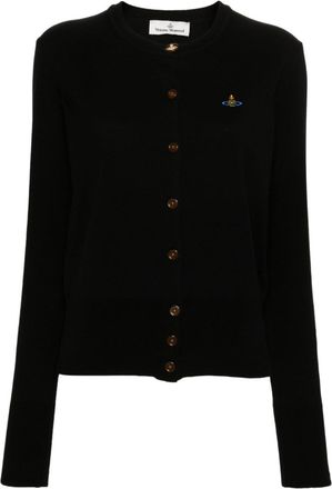 Vivienne Westwood Bea ribbed-knit cardigan - women - Cashmere/Organic Cotton - M - Black