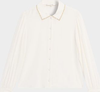 Frame Denim The Beaded Staple Blouse