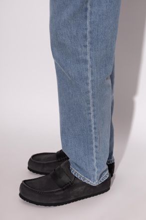 Birkenstock Naples Wrapped Double Stitch Shoes, Mens, Grey