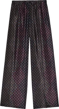 Dries Van Noten Puvis Patterned Silk Trousers - Burgundy - 34 (UK6 / XS)