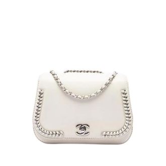 Chanel Pre-owned Vintage Flap Bag - Dames - Pre-owned - Wit - Maat: ONE Size Leer
