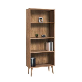 HOGAR 24 Estanter&iacute;a con balda regulables vintage madera maciza natural encerado