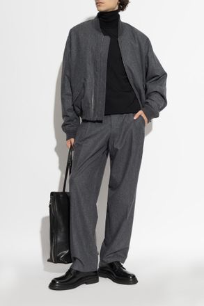 Dolce & Gabbana Wool Pleated Trousers, Mens, Grey