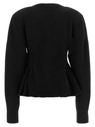 Rotate Jewel-Button Knit Cardigan - Black