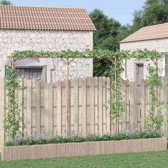 Berkfield Home Pergola Bamboo 385x40x205 cm in Brown | Size: 385 x 40 x 205 cm