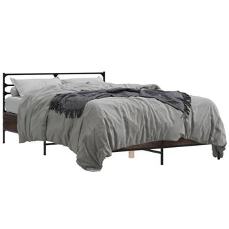 Berkfield Home Bed Frame without Mattress Brown Oak 120x200 cm | Size: Small Double