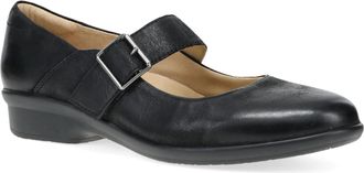 Dansko Womens Collette Nubuck Mary Jane Shoes In Black Burnished
