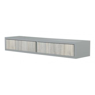 Domino Estante De Pared Con Caj&oacute;n, Mesita De Noche Flotante, Estante De Pared, Gris Piedra, 88,2 X 13,4 X 20 Cm - Domino