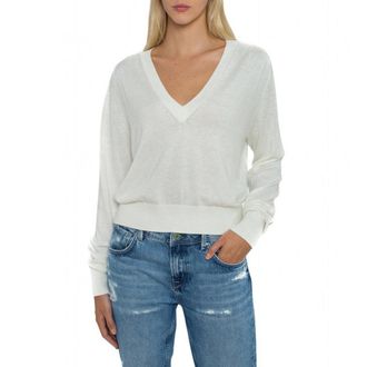 Pepe Jeans London Womens MARTINA Sweater White 351626 Cotton - Size Large
