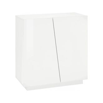 Dmora Dmora - Zapatero Dfogl, Mueble Multiusos Con 2 Puertas, Zapatero De Entrada, 100% Made In Italy, Cm 80x38h86, Blanco Brillo